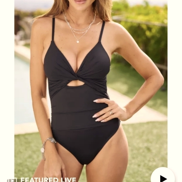 Davi & Dani swimsuit black one piece 2xl 16-18 - Picture 1 of 9
